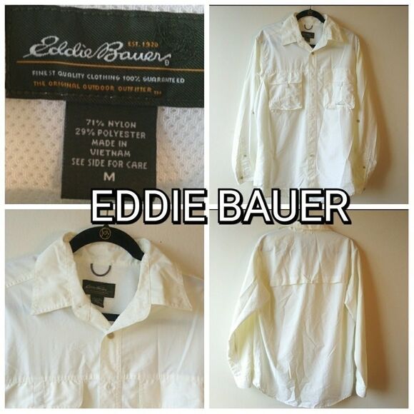 EDDIE BAUER LIGHTWEIGHT TRAVEL SHIRT - CREAM - Picture 5 of 6